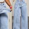 Fitted Cotton Blend Denim Pants