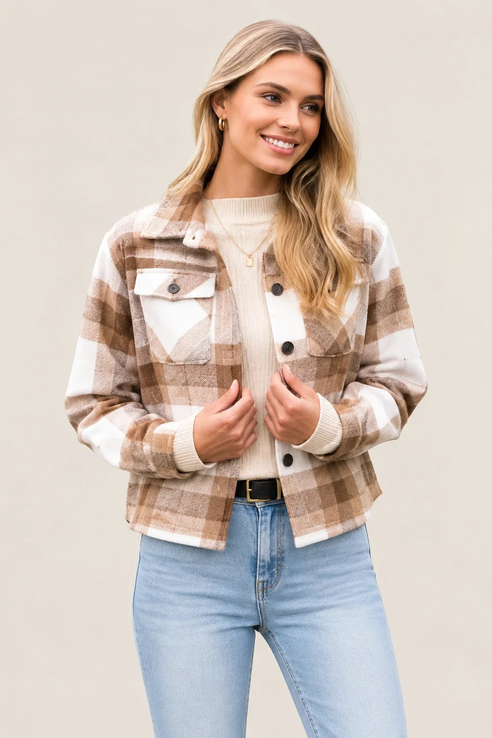 Flannels for Women Cropped Shacket