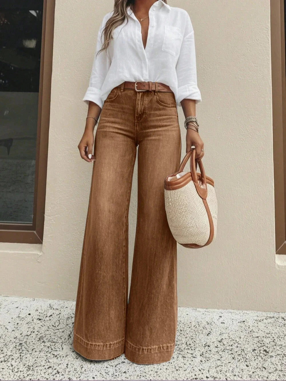 Women's High-Waist Wide-Leg Jeans