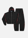 Gothic Script Oversized Zip-Up Hoodie & Wide-Leg Sweatpants Set