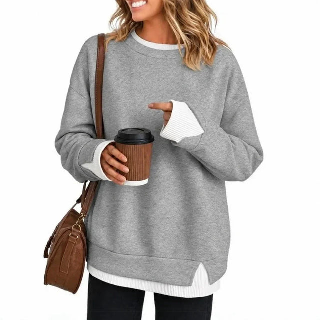 Women's Relaxed Long-Sleeve Sweatshirt – Oversized Casual Pullover