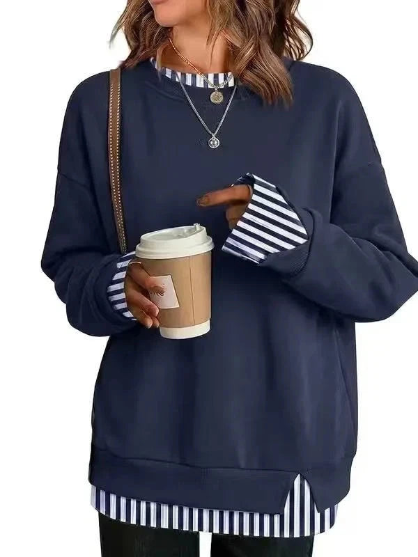 Women's Relaxed Long-Sleeve Sweatshirt – Oversized Casual Pullover