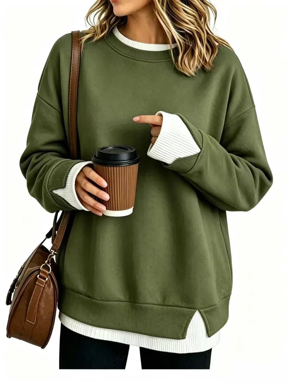 Women's Relaxed Long-Sleeve Sweatshirt – Oversized Casual Pullover