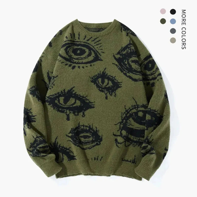 Men's Eye Graphic Knit Sweater