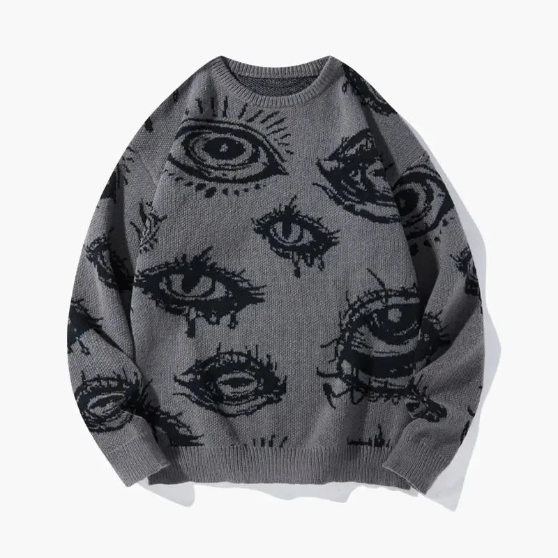 Men's Eye Graphic Knit Sweater