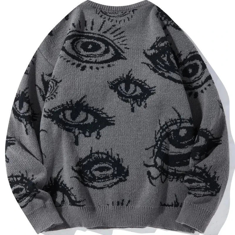 Men's Eye Graphic Knit Sweater