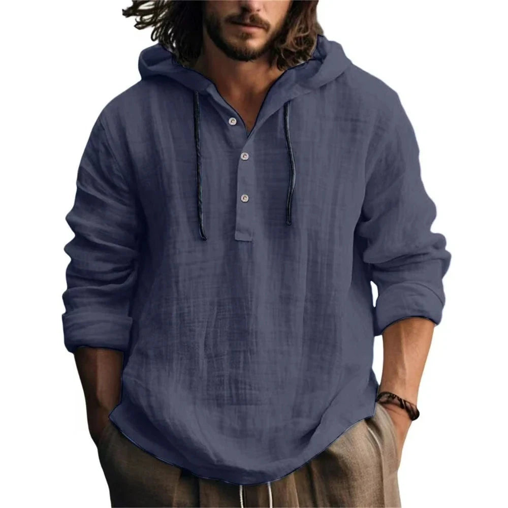 Men's Lightweight Cotton-Linen Hoodie