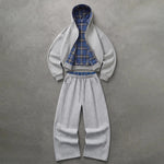 Unisex Reversible Plaid Hooded Jacket