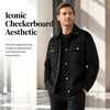 Men's Faux-Suede Checkerboard Jacket