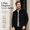 Men's Faux-Suede Checkerboard Jacket