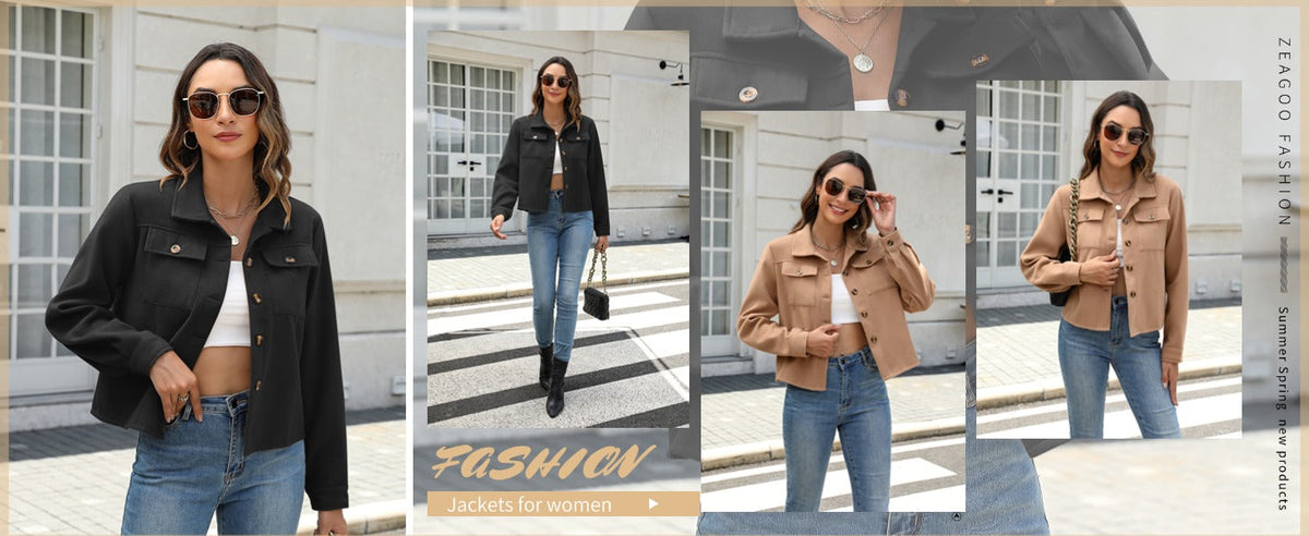 Flannels for Women Cropped Shacket