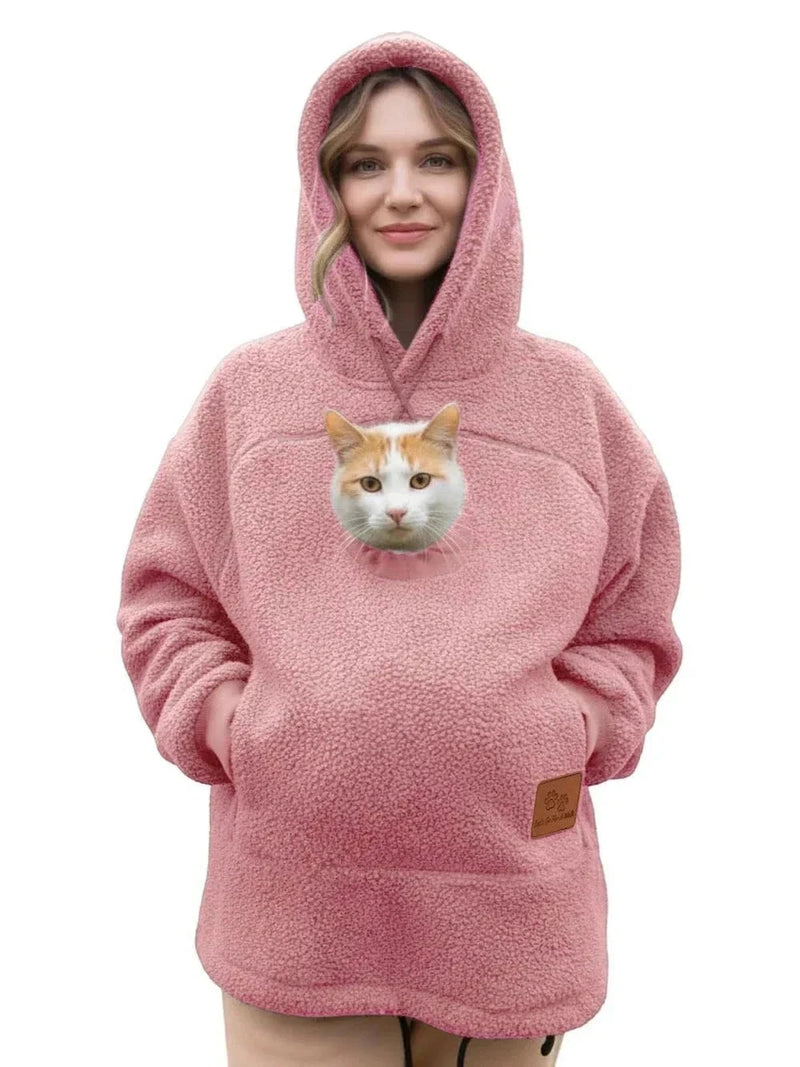 Lamb Wool Pet Pocket Hoodie