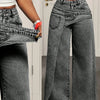 Fitted Cotton Blend Denim Pants